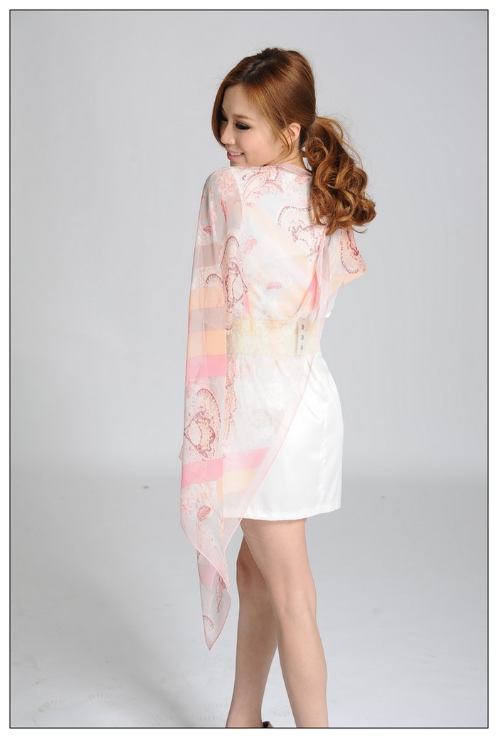 Printed Long Silk Scarf 