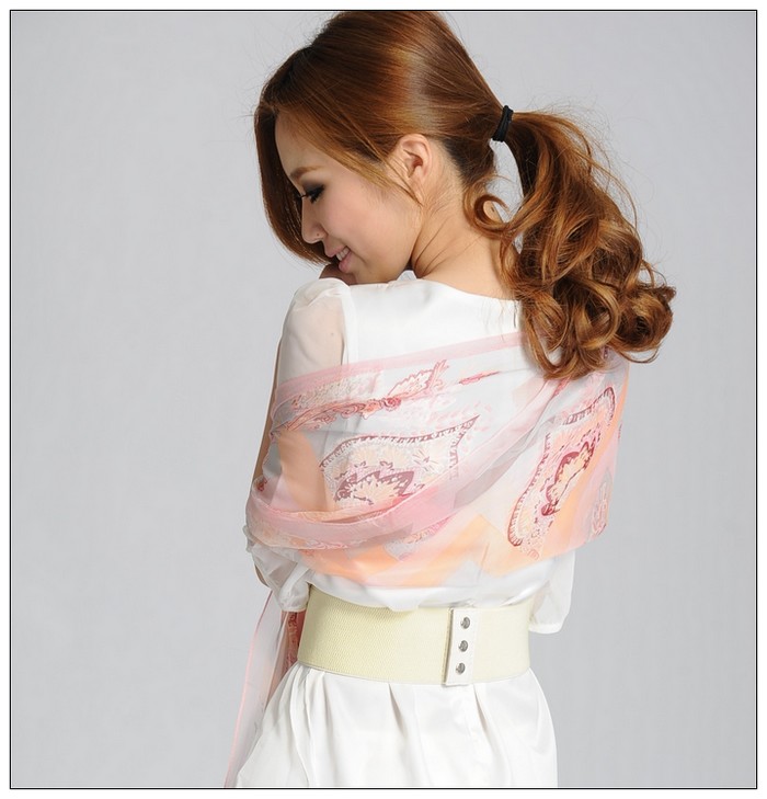 Printed Long Silk Scarf 