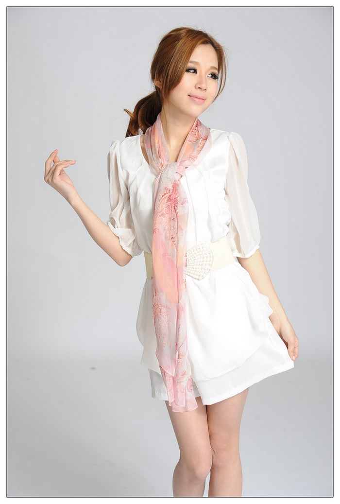 Printed Long Silk Scarf 