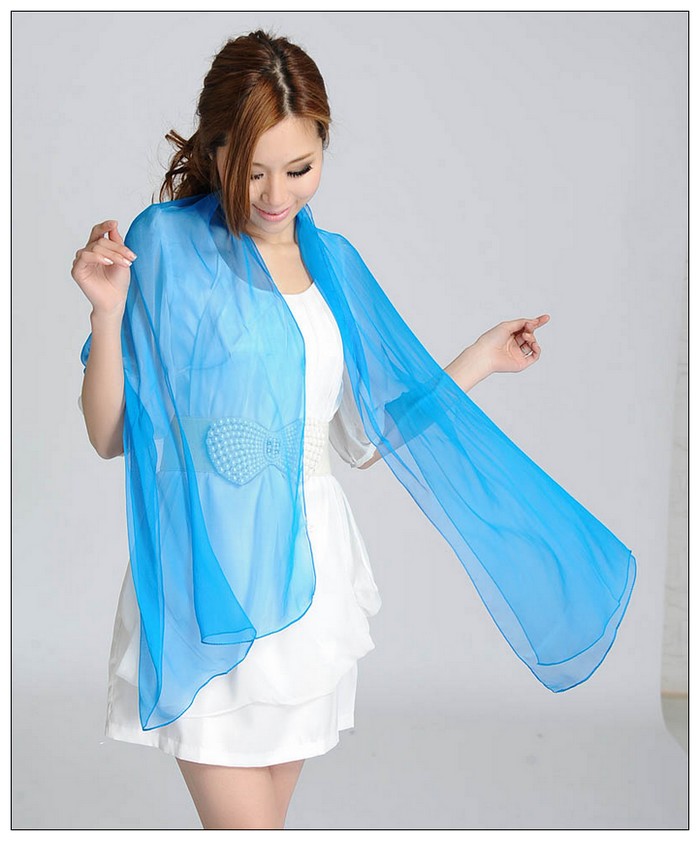 Solid Color Long Silk Scarf Solid Color Long Silk Scarf