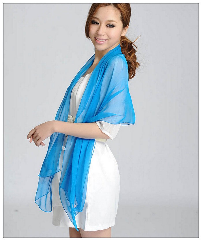 Solid Color Long Silk Scarf Solid Color Long Silk Scarf