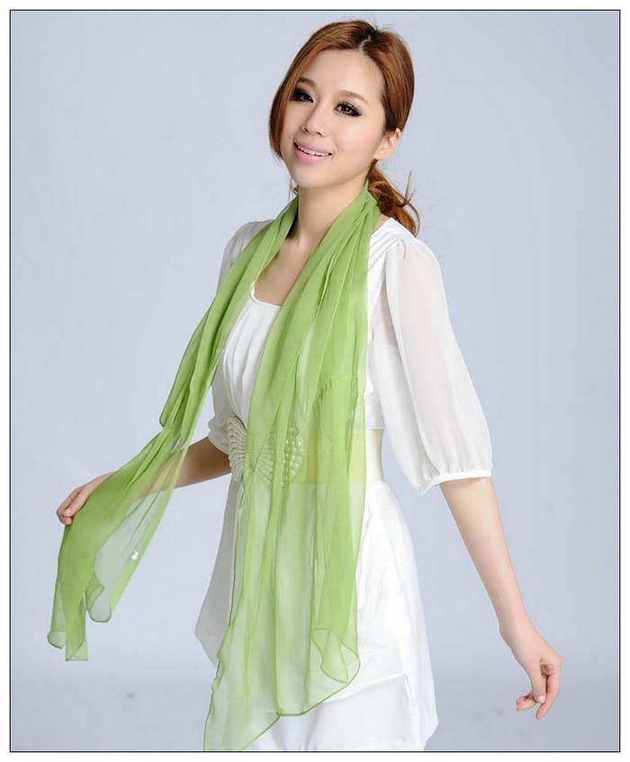 Solid Color Long Silk Scarf Solid Color Long Silk Scarf