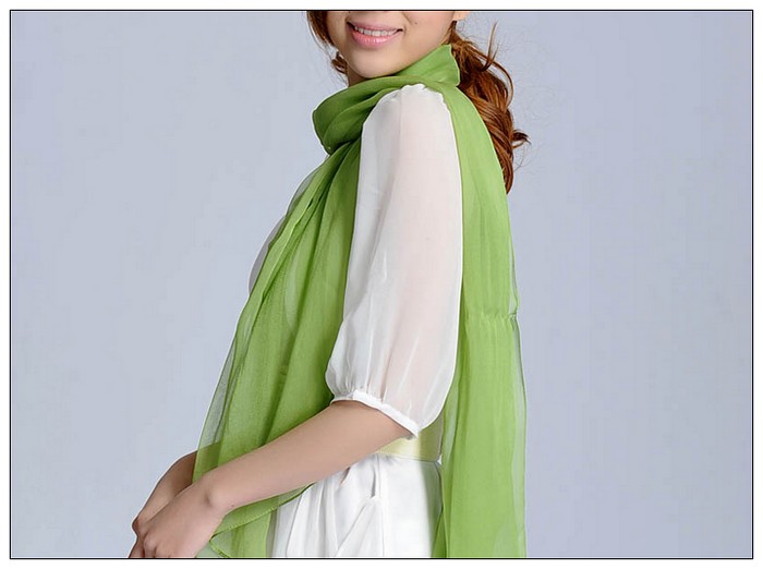 Solid Color Long Silk Scarf Solid Color Long Silk Scarf