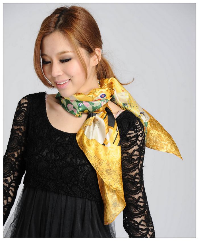 Colorful Big Square Silk Scarf