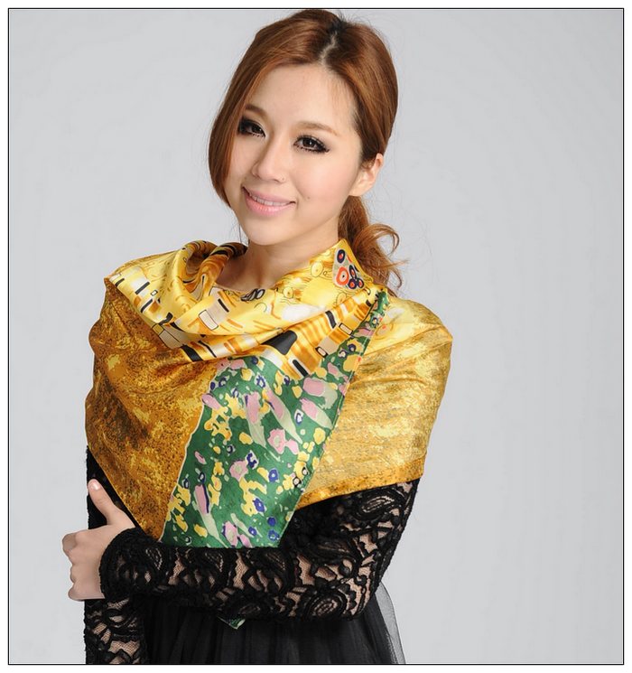Colorful Big Square Silk Scarf