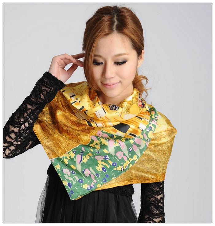 Colorful Big Square Silk Scarf