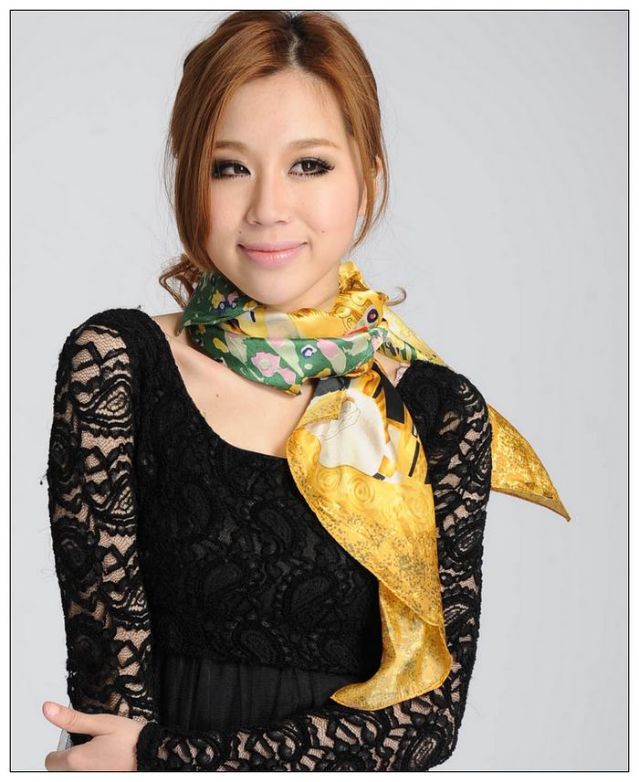 Colorful Big Square Silk Scarf