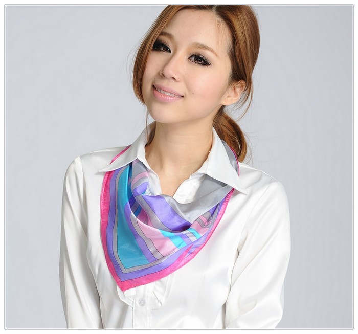Colorful Small Square Silk Scarf