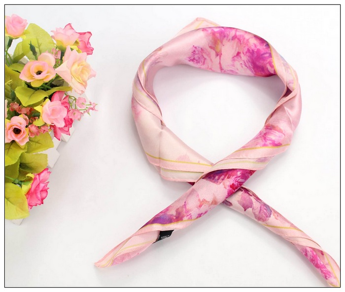 Digital Print Small Square Silk Scarf