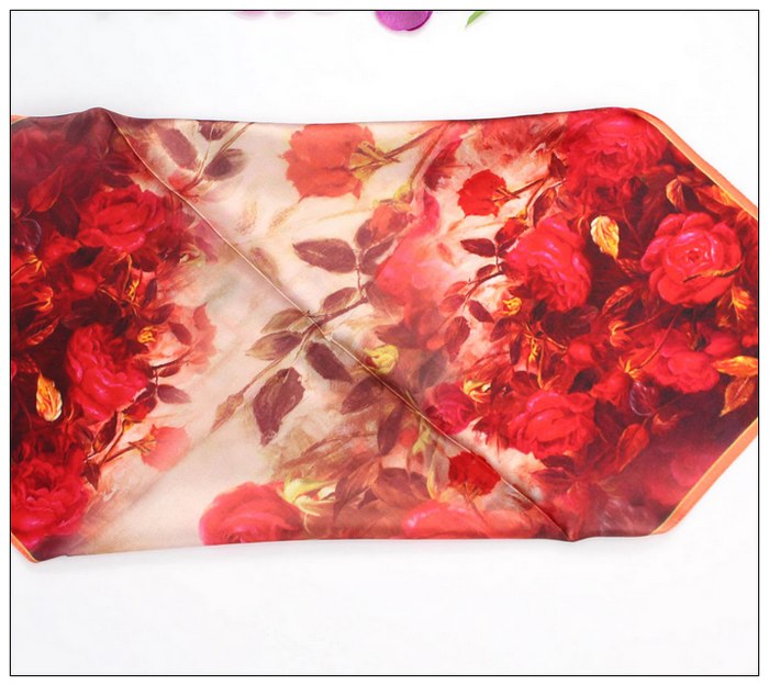 Digital Print Small Square Silk Scarf 