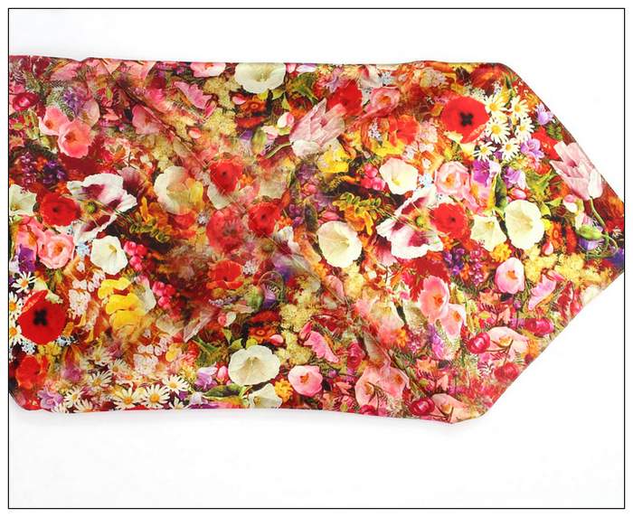 Digital Print Small Square Silk Scarf 