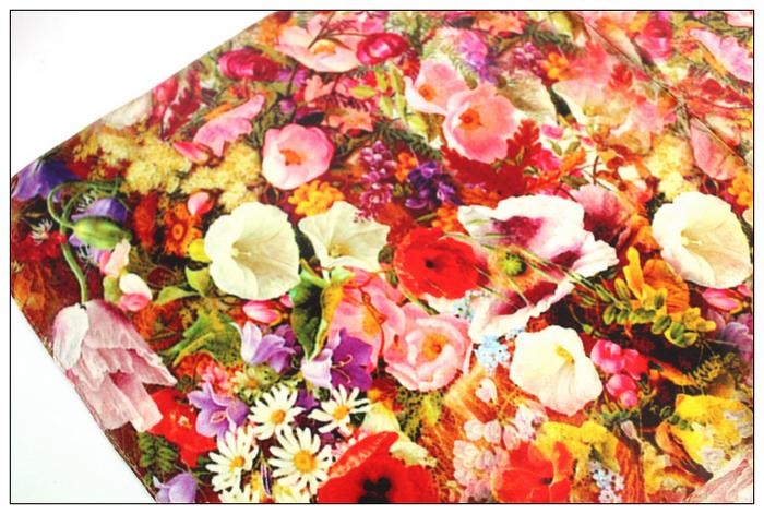 Digital Print Small Square Silk Scarf 