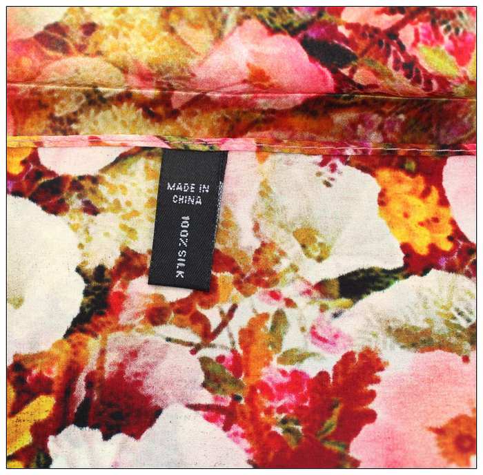 Digital Print Small Square Silk Scarf 