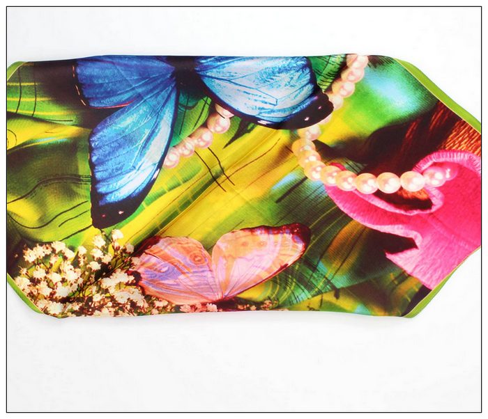 Digital Print Small Square Silk Scarf
