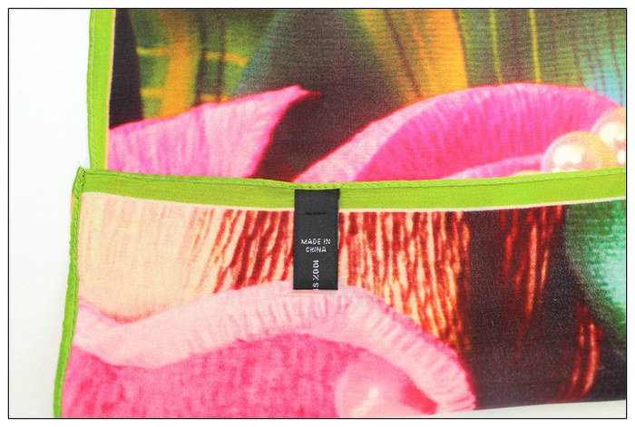 Digital Print Small Square Silk Scarf