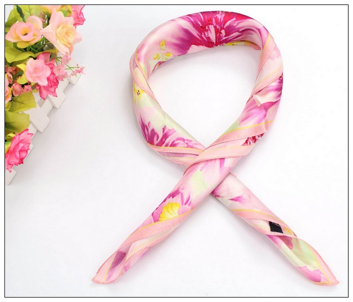 Digital Print Small Square Silk Scarf