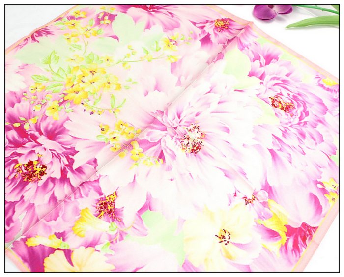 Digital Print Small Square Silk Scarf