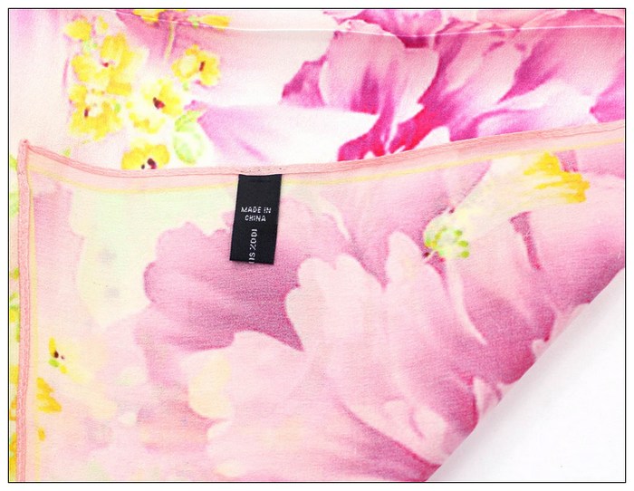 Digital Print Small Square Silk Scarf