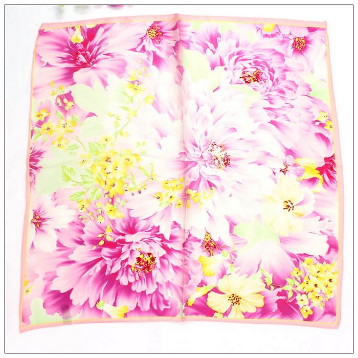 Digital Print Small Square Silk Scarf