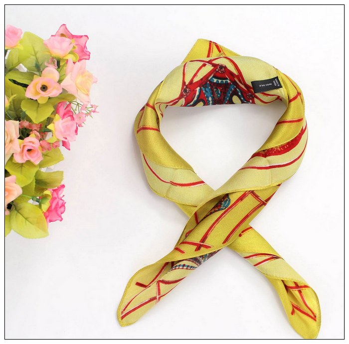 Digital Print Small Square Silk Scarf