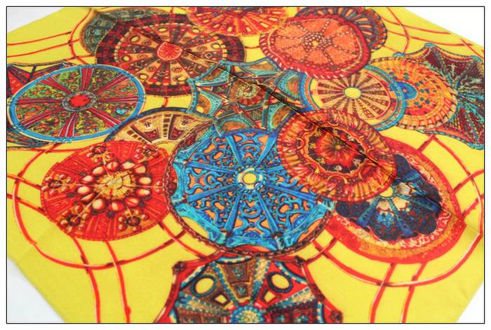 Digital Print Small Square Silk Scarf