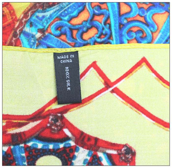 Digital Print Small Square Silk Scarf