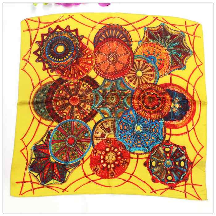 Digital Print Small Square Silk Scarf