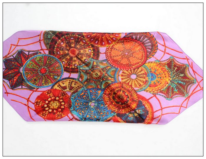 Digital Print Small Square Silk Scarf 