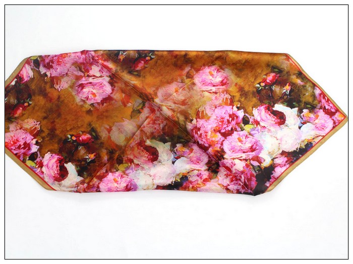 Digital Print Small Square Silk Scarf