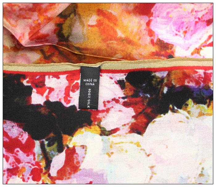 Digital Print Small Square Silk Scarf