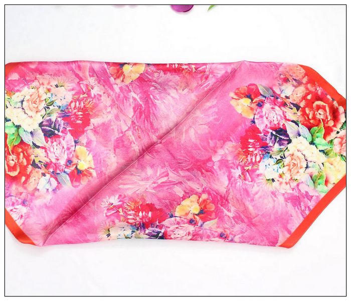 Digital Print Small Square Silk Scarf
