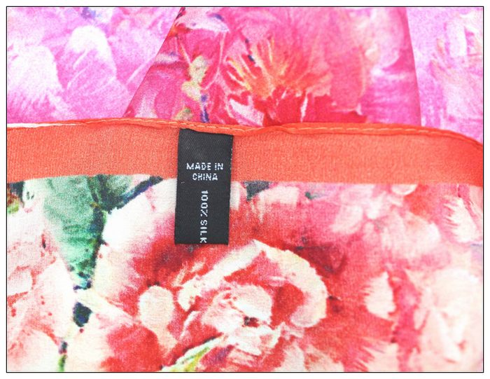 Digital Print Small Square Silk Scarf