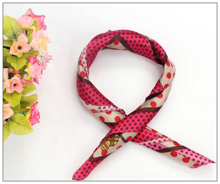 Digital Print Small Square Silk Scarf