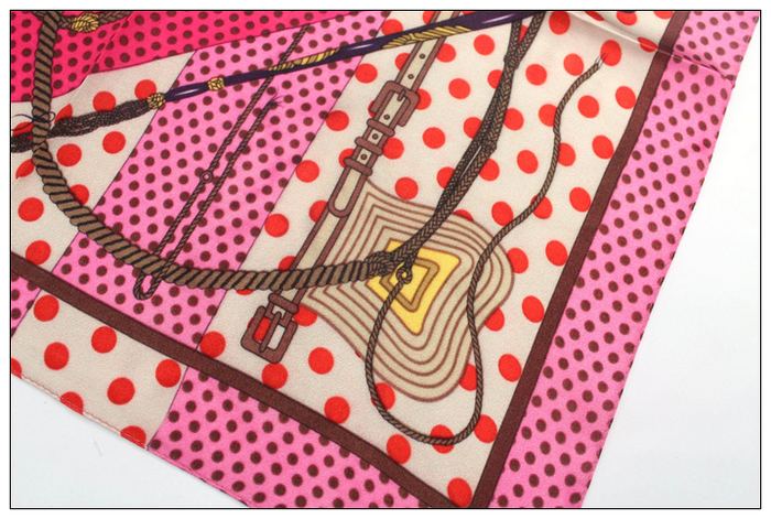 Digital Print Small Square Silk Scarf