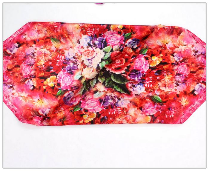 Digital Print Small Square Silk Scarf