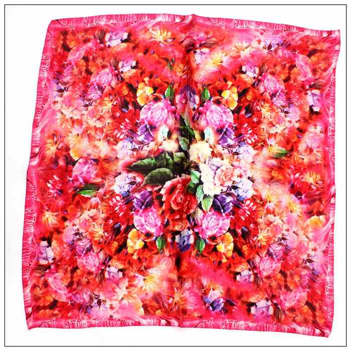 Digital Print Small Square Silk Scarf