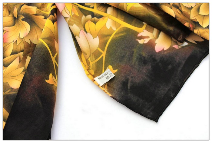 Digital Print Long Silk Scarf