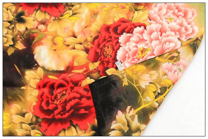 Digital Print Long Silk Scarf