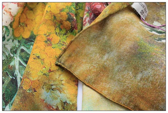 Digital Print Long Silk Scarf