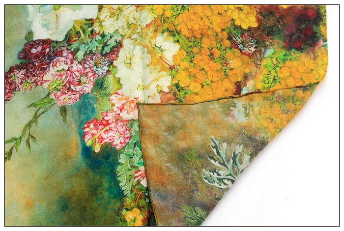 Digital Print Long Silk Scarf