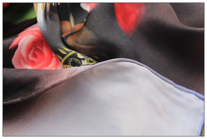 Digital Print Long Silk Scarf