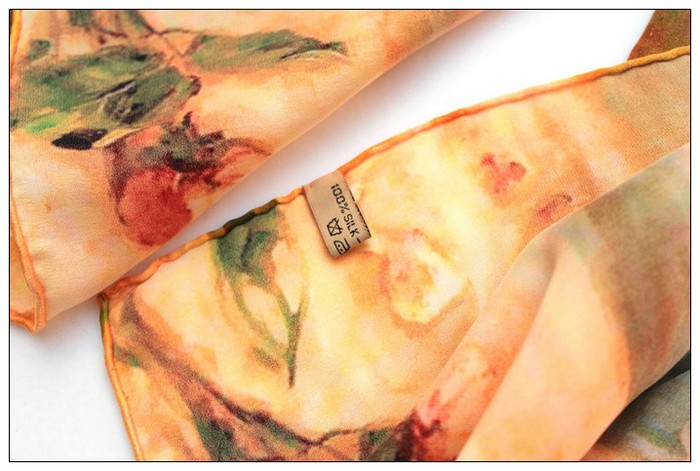 Digital Print Long Silk Scarf