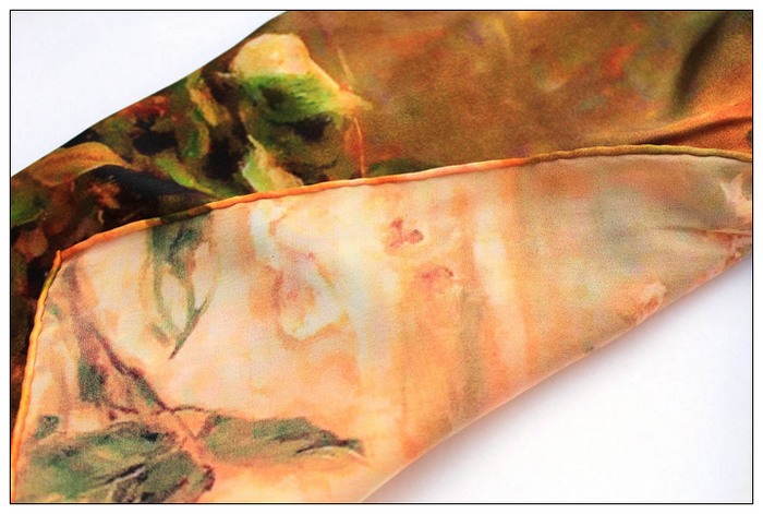 Digital Print Long Silk Scarf
