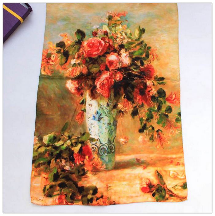 Digital Print Long Silk Scarf