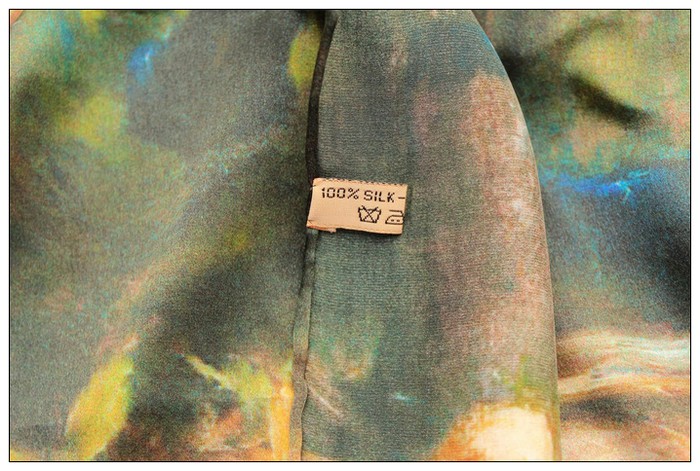 Digital Print Long Silk Scarf