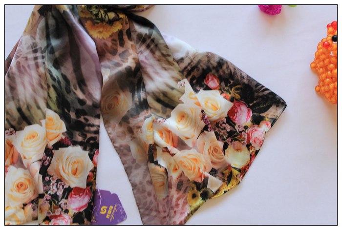 Digital Print Long Silk Scarf