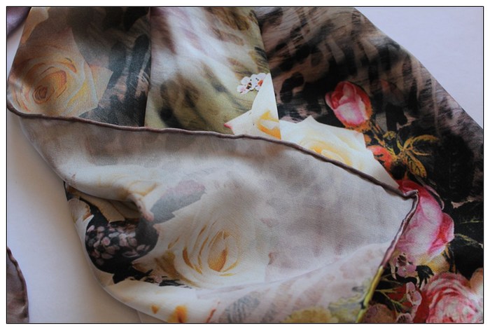 Digital Print Long Silk Scarf