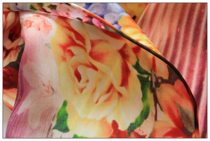 Digital Print Long Silk Scarf