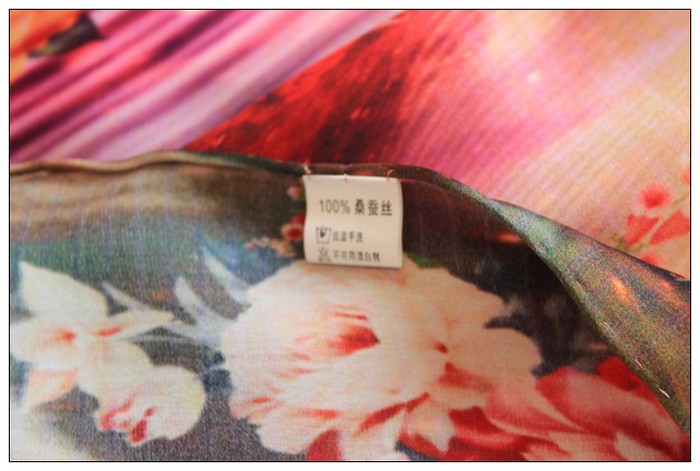 Digital Print Long Silk Scarf