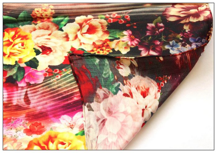 Digital Print Long Silk Scarf